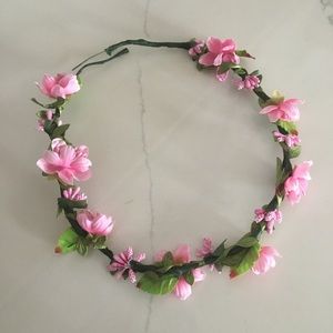 Adjustable Pink Flower Crown 👑